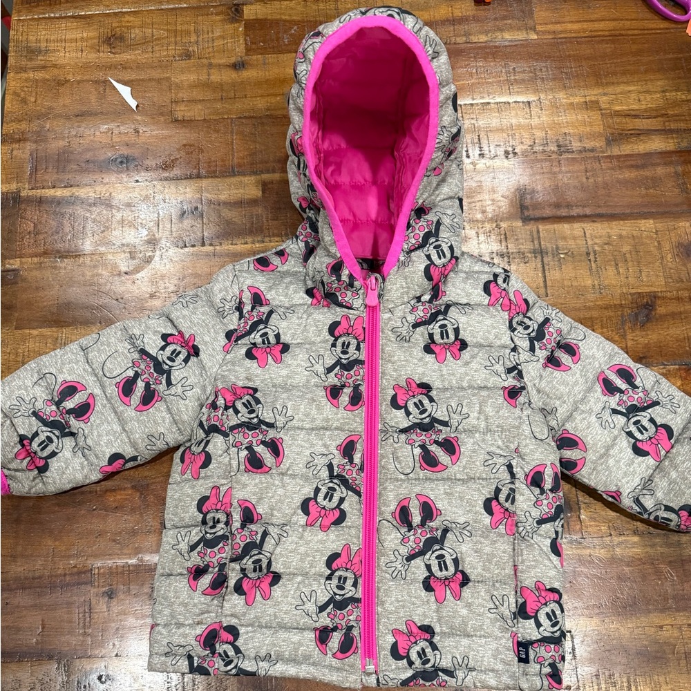 GAP Pink and Gray Disney Hooded Jacket